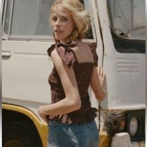 Doen Leo Top in Rust Ditzy Floral